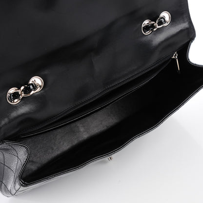 Chanel Distressed Patent Quilted Jumbo Single Flap Black 5 of 8