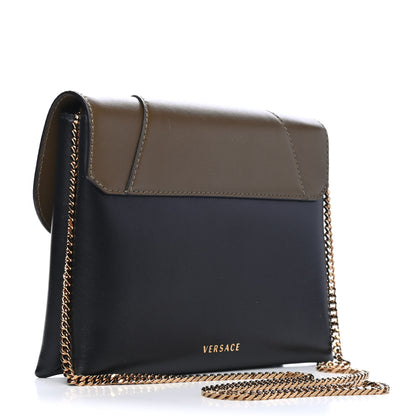 Versace Vitello Virtus Chain Clutch Black Khaki 2 of 4