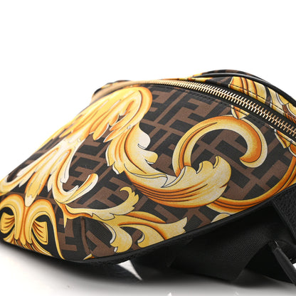 Fendi X VERSACE Nylon Cuoio Romano Fendace FF Baroque Belt Bag Black Gold 7 of 9