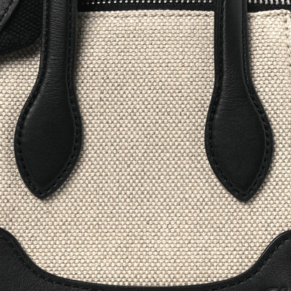 Loro Piana Calfskin Cotton Linen Nano Sesia Happy Day Bag Natural Black 7 of 9