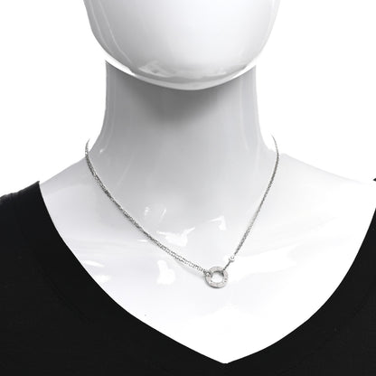 Cartier 18K White Gold 2 Diamond LOVE Necklace 2 of 5