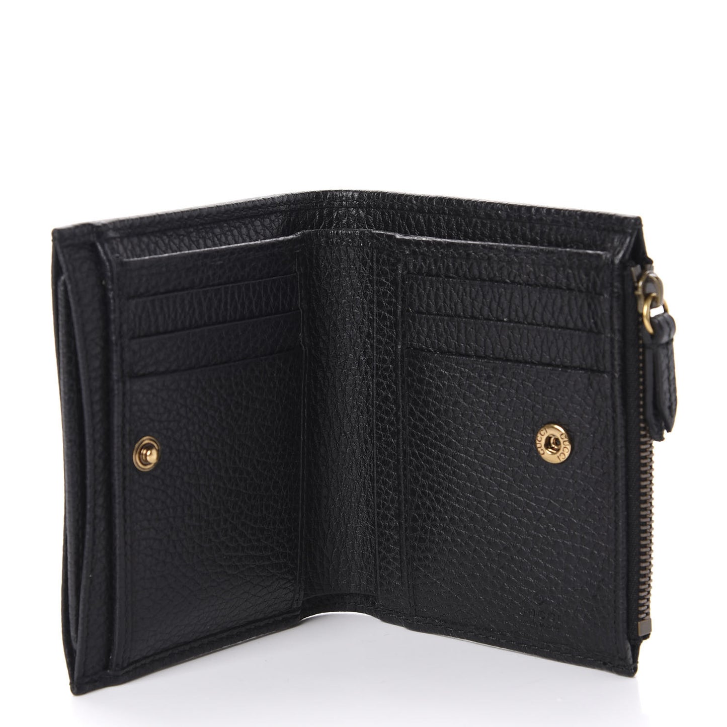 Pebbled Calfskin Farfalla Card Case Black