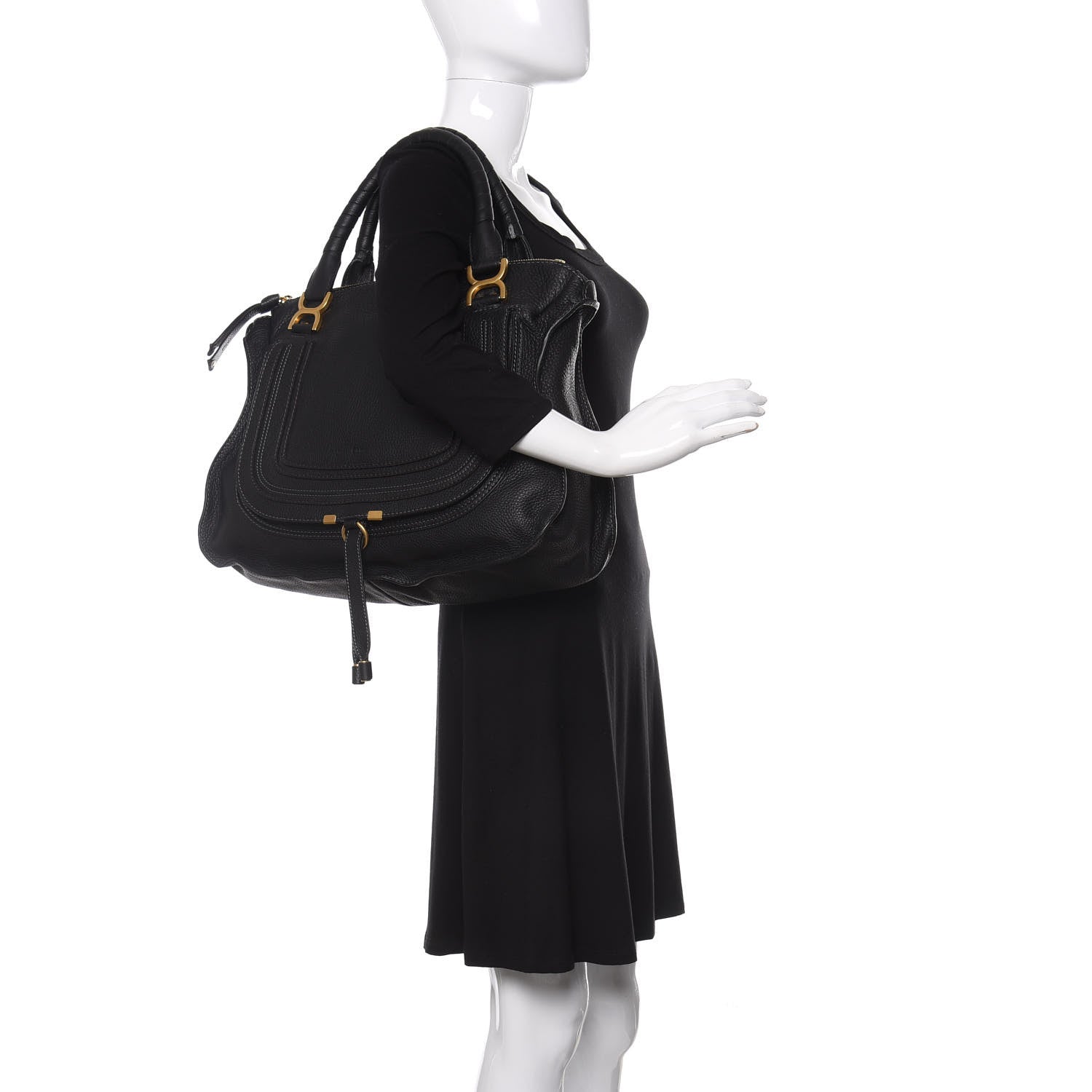 Chloe Calfskin Large Marcie Satchel Black 2 of 12
