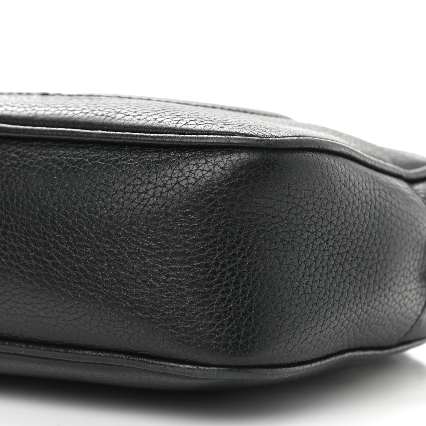 Pebbled Calfskin Small Soho Disco Bag Black