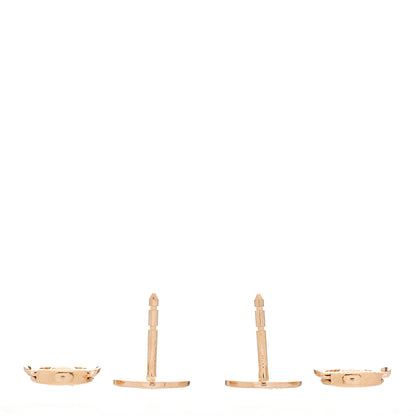 Hermes 18K Rose Gold TPM Ex-Libris Stud Earrings 3 of 4