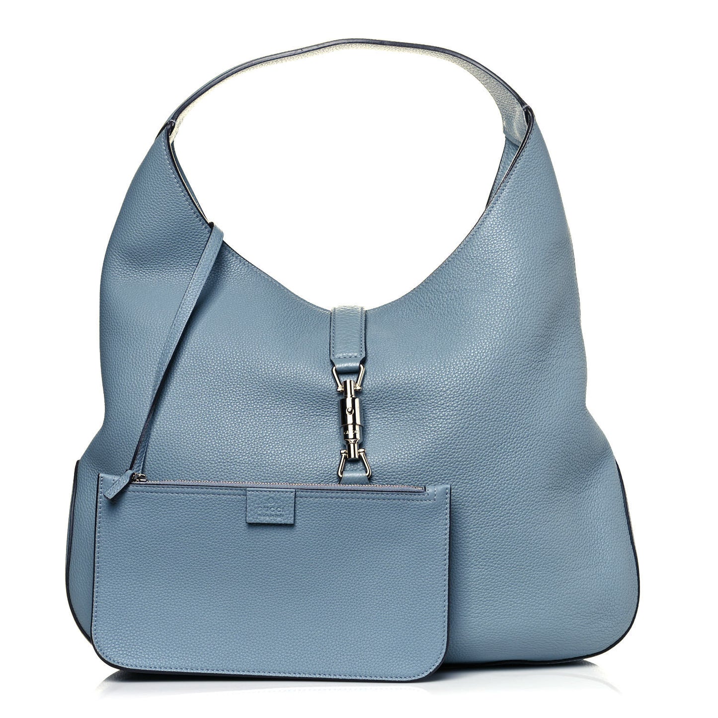 Soft Grained Calfskin Large Jackie Hobo Light Blue