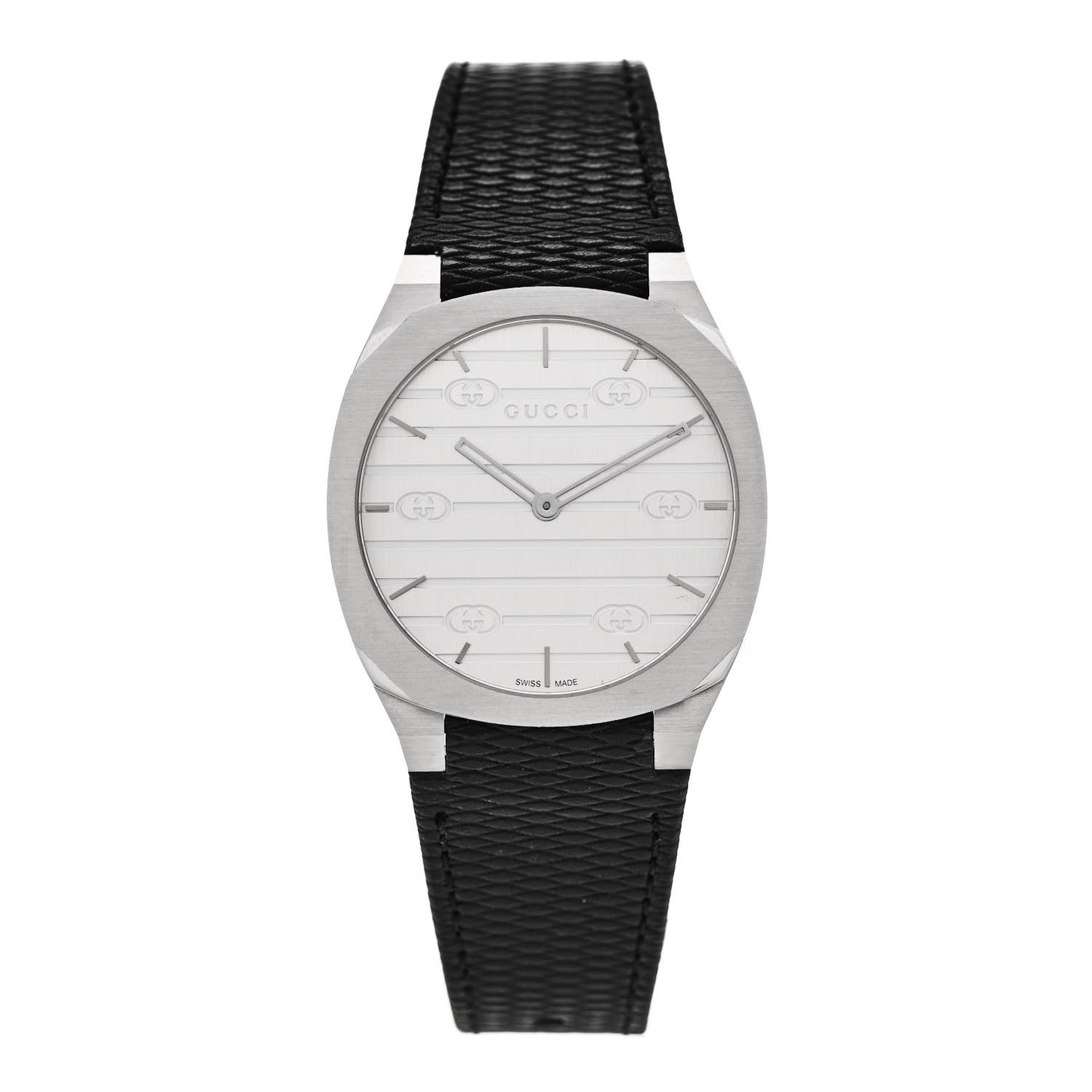 Stainless Steel Calfskin 38mm 25H Quartz Watch Black
