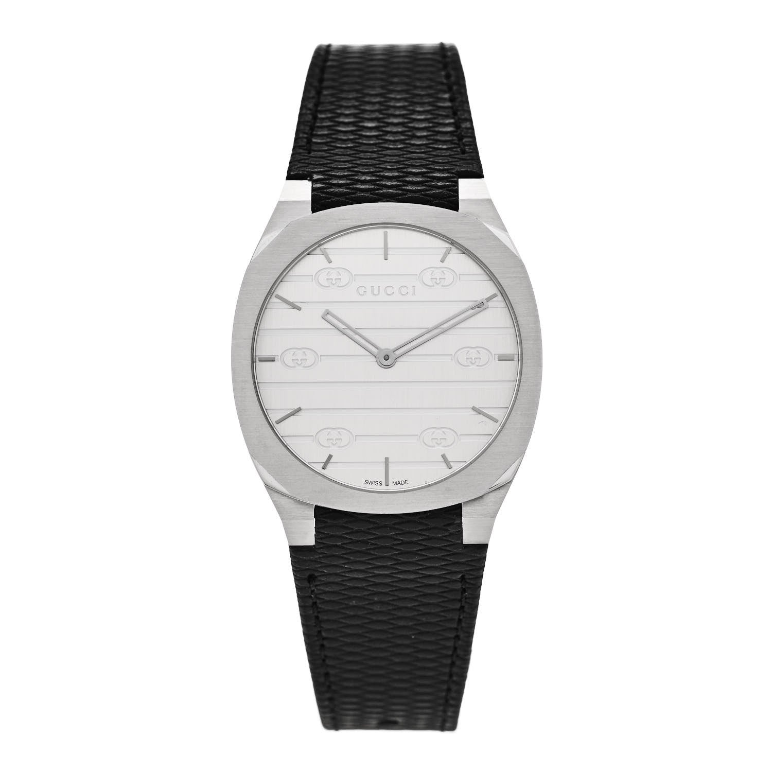 Gucci Stainless Steel Calfskin 38mm 25H Quartz Watch Black 1 of 4