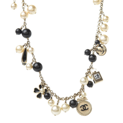 Chanel Pearl Charm CC Short Necklace Gold 1 of 4