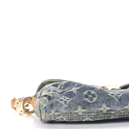 Louis Vuitton Monogram Denim Mini Pleaty Blue 5 of 9