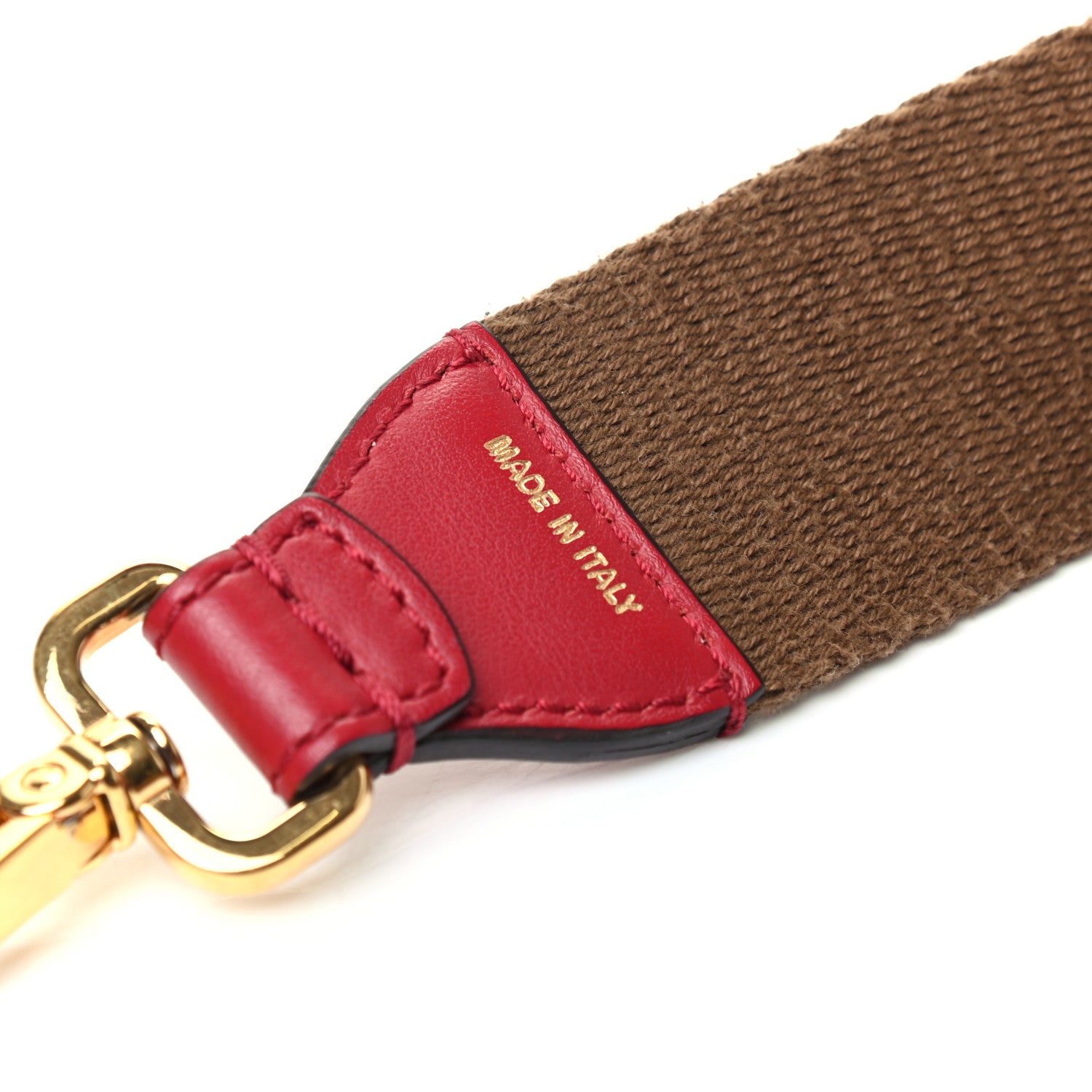 Fendi Ribbon Vitello Century FF 1974 Studded Strap You Fango Marrone Fragola 4 of 4
