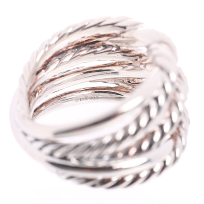 David Yurman Sterling Silver Diamond Continuance Three-Row Ring 54 7 4 of 5