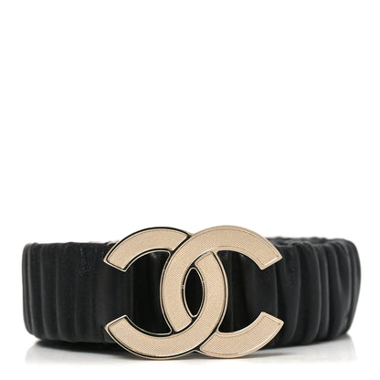 Chanel Lambskin Ruched CC Belt 80 32 Black 1 of 4