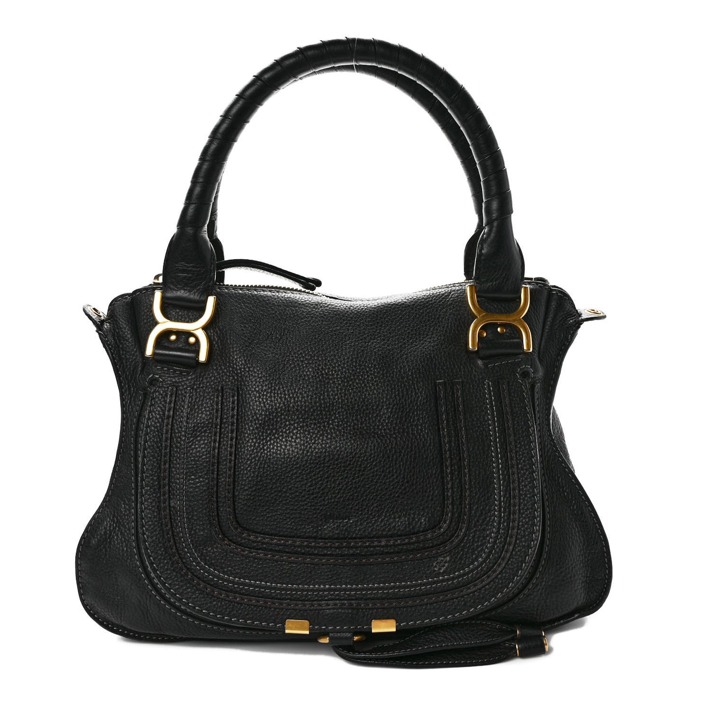 Calfskin Medium Marcie Satchel Black
