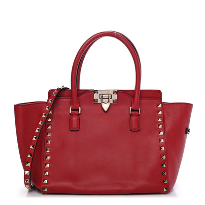 Valentino Garavani Vitello Small Rockstud Double Handle Tote Rosso Valentino 1 of 8
