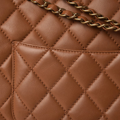 Chanel Lambskin Maxi Blizzard Zip Top Flap Bag Tan 10 of 10