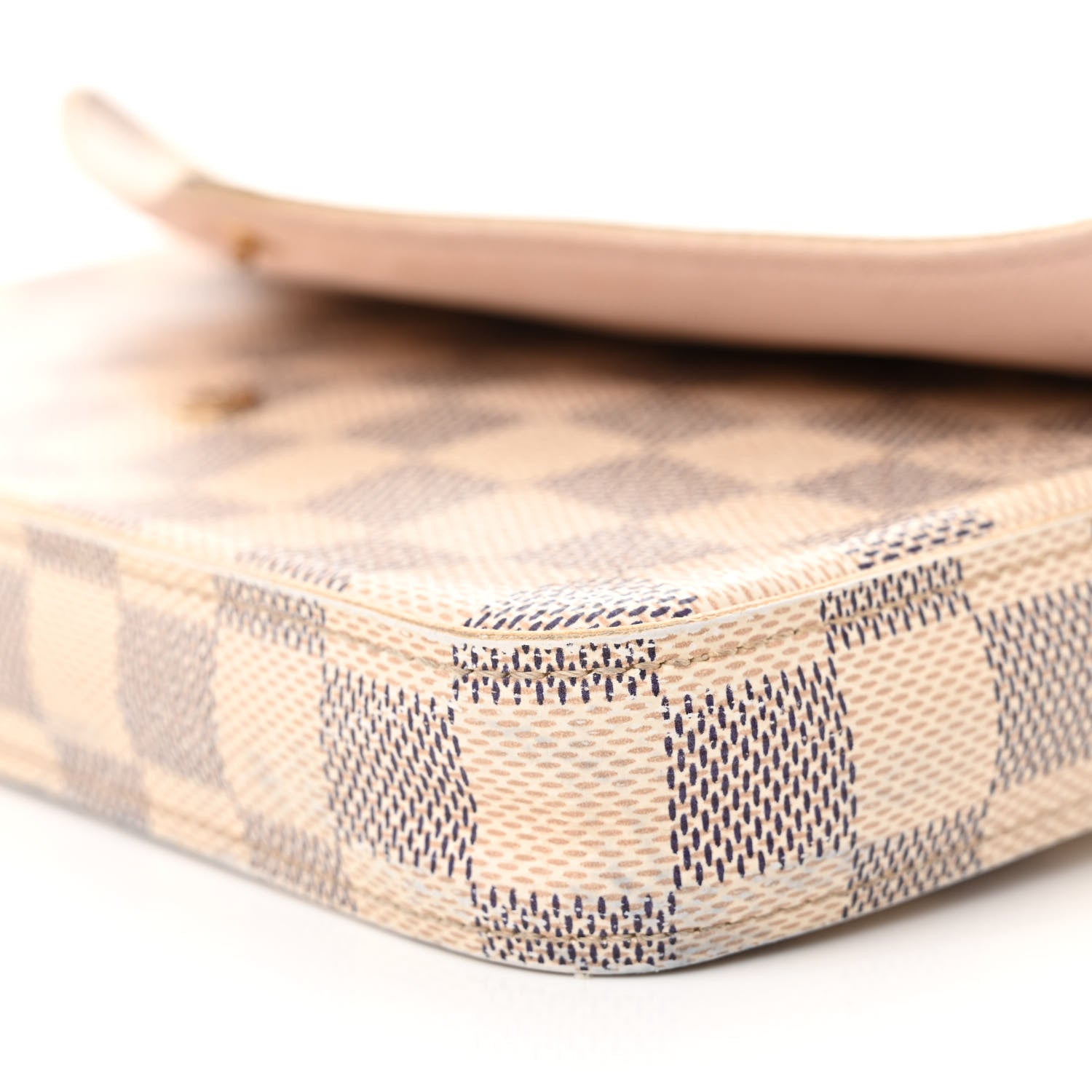 Louis Vuitton Damier Azur Pochette Felicie Chain Wallet Rose Ballerine 10 of 16