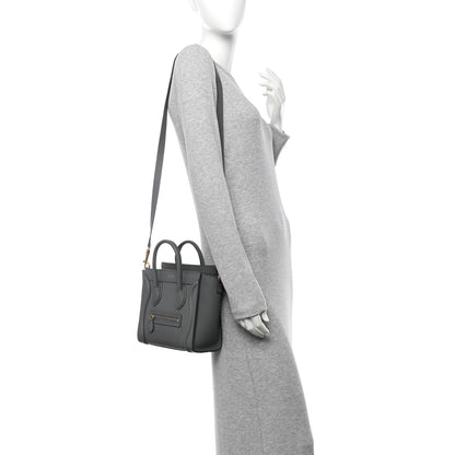Celine Baby Drummed Calfskin Nano Luggage Kohl 2 of 10