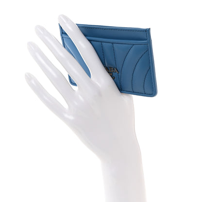 Prada Soft Calfskin Impunture Diagramme Card Holder Mare 2 of 8