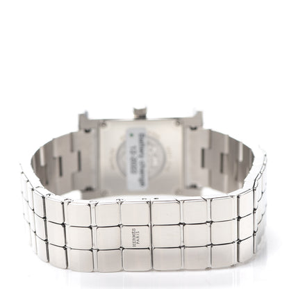 Hermes Stainless Steel Diamond Mother of Pearl 21mm Heure H Hour Quartz Watch 3 of 6