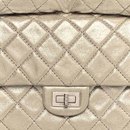 Chanel Iridescent Calfskin Quilted Large Roll 2.55 Reissue Clutch Light Gold 8 of 11
