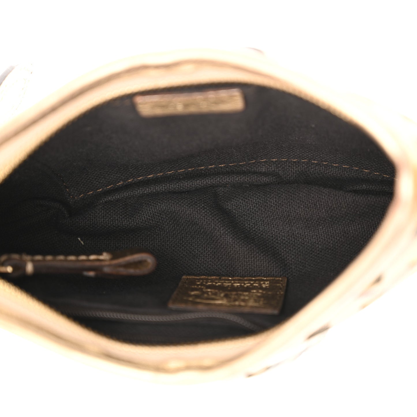 Haymarket Check Perforated Crossbody Gold