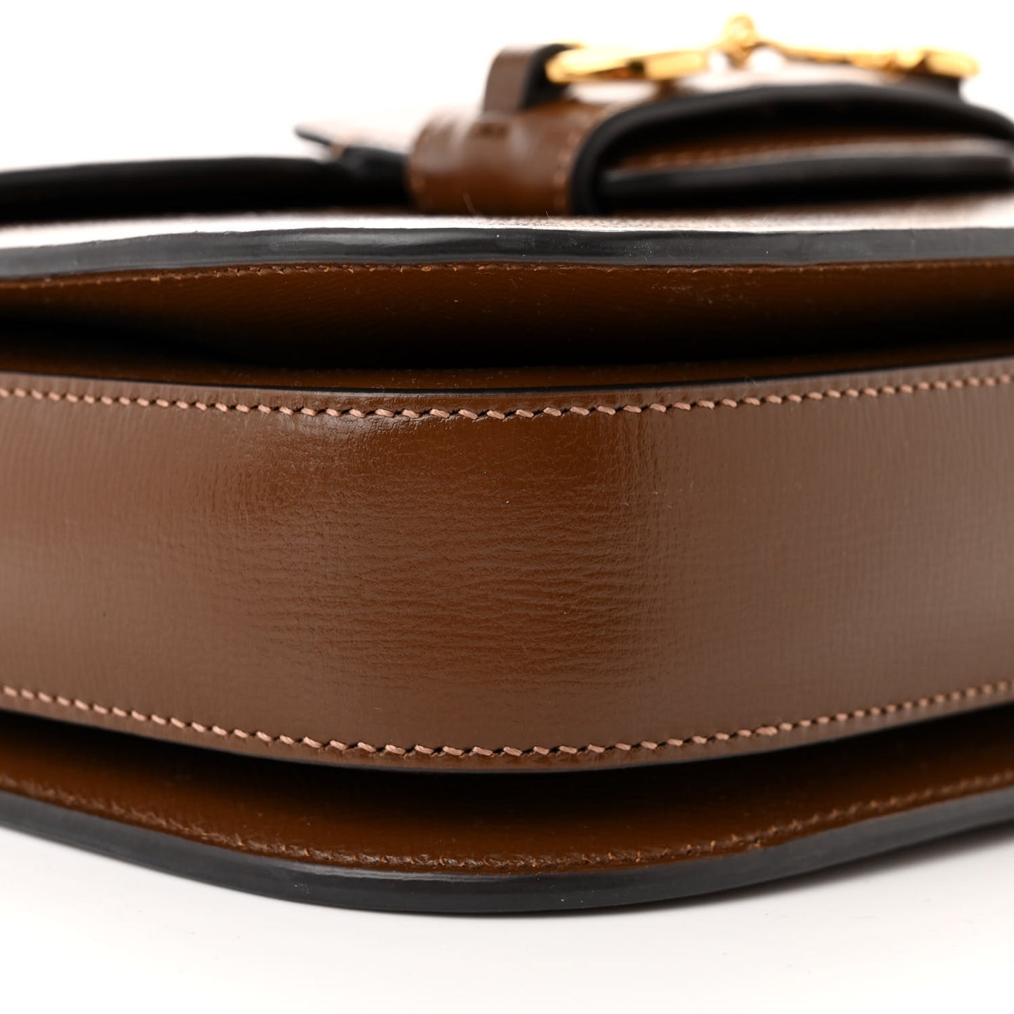 Azalea Calfskin Horsebit 1955 Shoulder Bag Brown Sugar