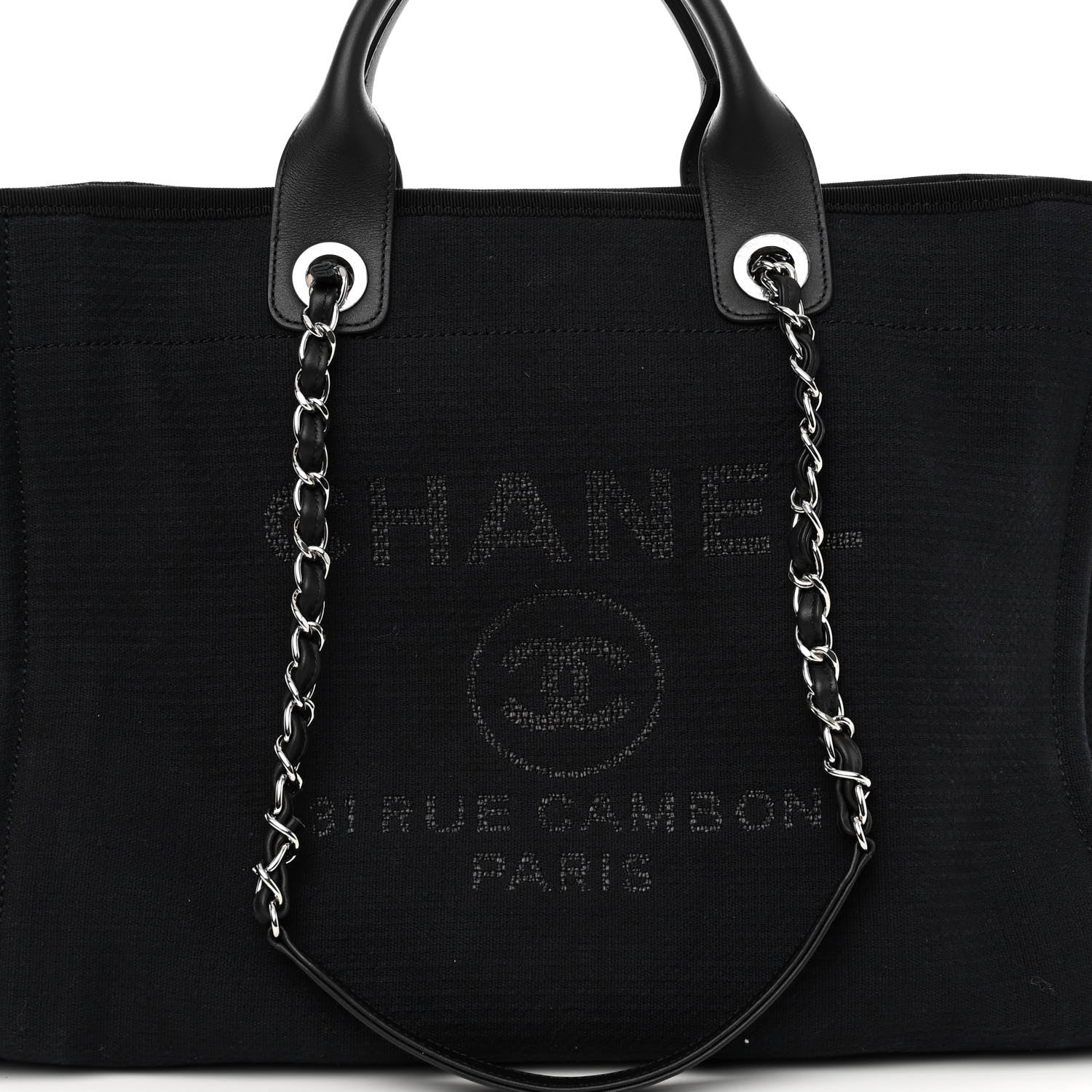 Chanel Mixed Fibers Medium Deauville Tote Black 8 of 10