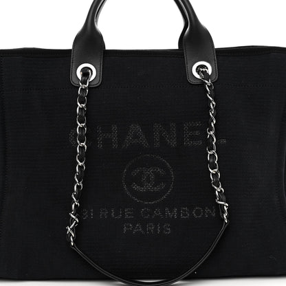 Chanel Mixed Fibers Medium Deauville Tote Black 8 of 10