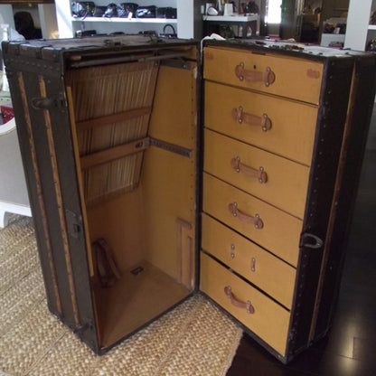 Louis Vuitton Vintage Antique WARDROBE Steamer TRUNK 2 of 5