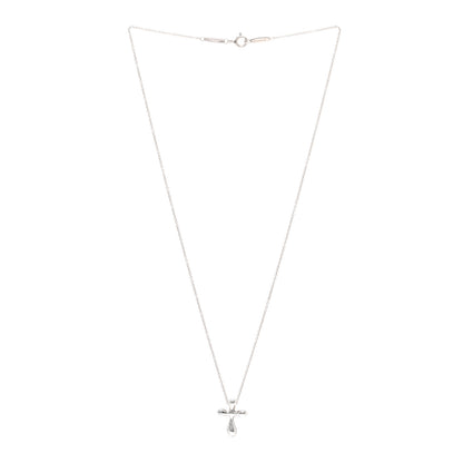 Tiffany Sterling Silver 12mm Elsa Peretti Cross Pendant Necklace 3 of 4