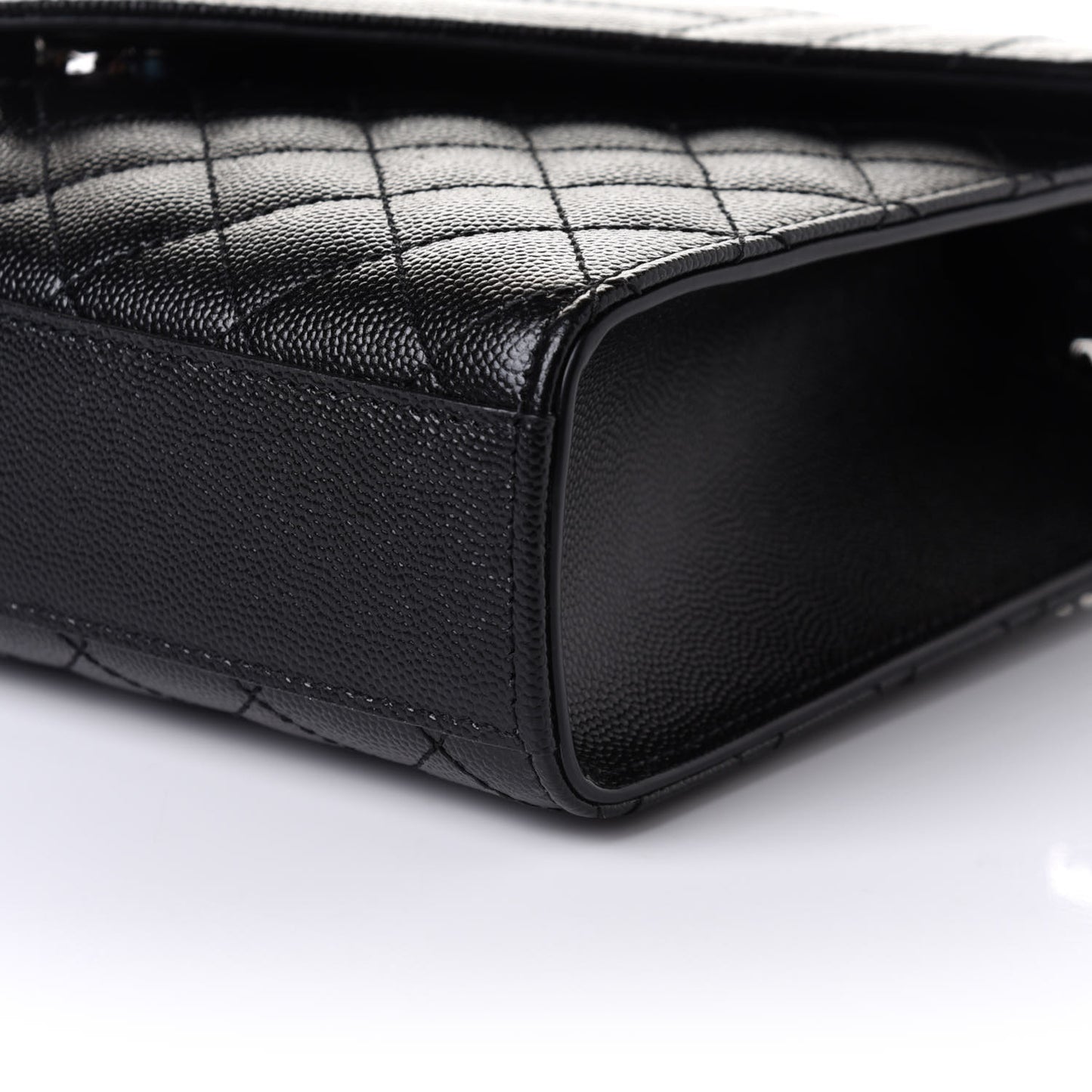Grain De Poudre Textured Mixed Matelasse Triquilt Medium Monogram Satchel Black