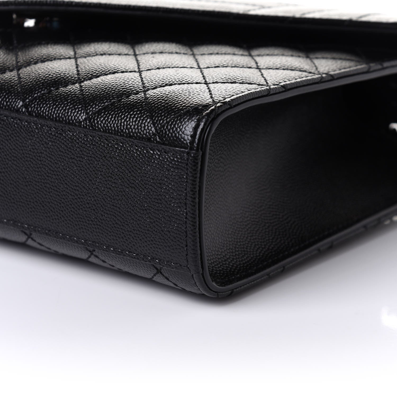 Saint Laurent Grain De Poudre Textured Mixed Matelasse Triquilt Medium Monogram Satchel Black 10 of 10