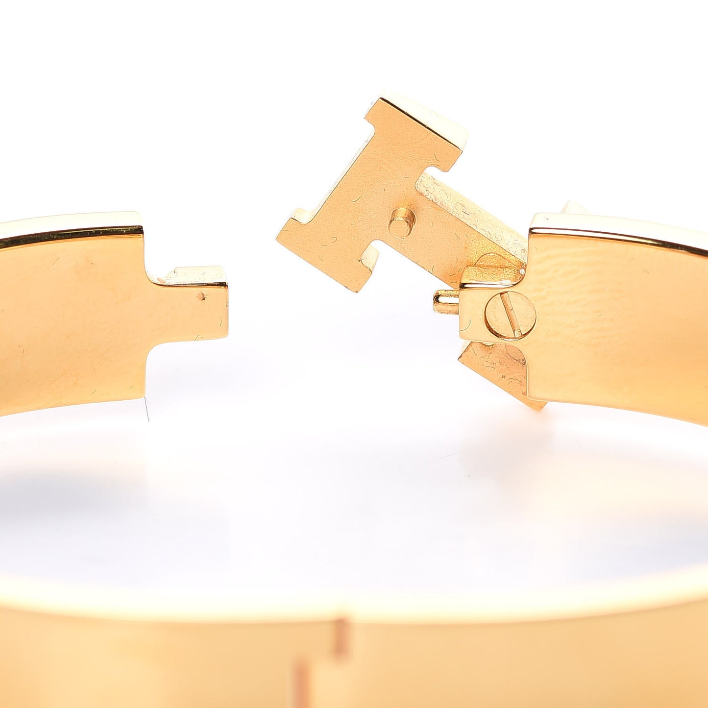Enamel Narrow Clic Clac H Bracelet GM White