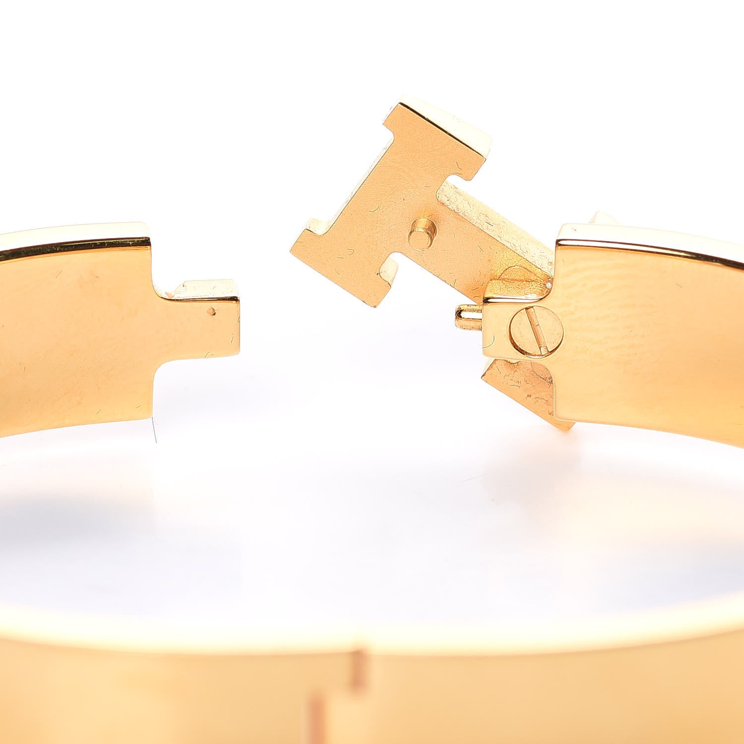 Hermes Enamel Narrow Clic Clac H Bracelet GM White 4 of 6
