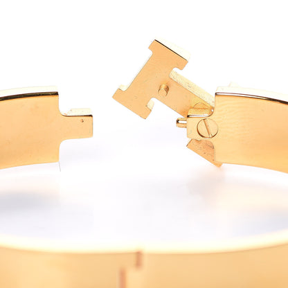 Hermes Enamel Narrow Clic Clac H Bracelet GM White 4 of 6