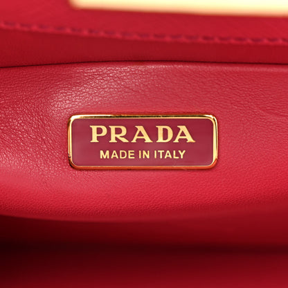 Prada Montone Shearling Fox Fur Saffiano Shoulder Bag Begonia Cammello 6 of 11
