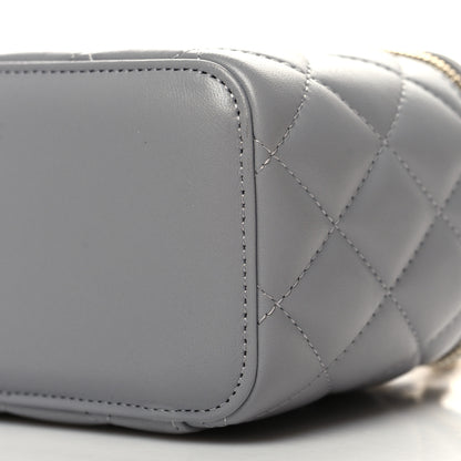 Chanel Lambskin Quilted Small Pearl Crush Vanity Case With Chain Grey 10 of 10