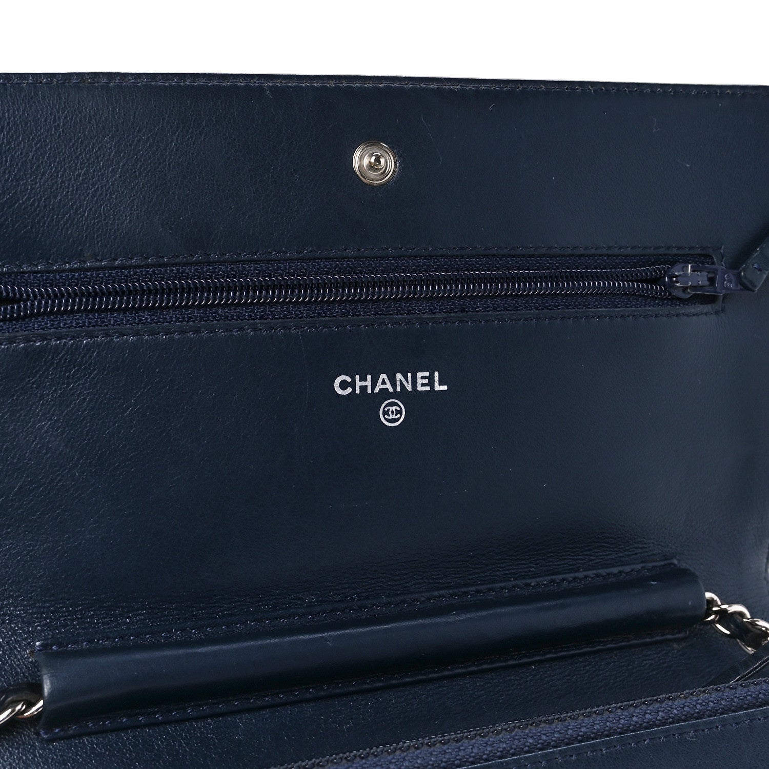 Chanel Caviar Timeless CC Wallet on Chain WOC Navy Blue 6 of 12