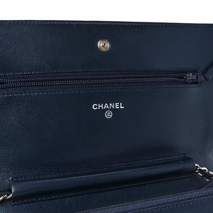 Chanel Caviar Timeless CC Wallet on Chain WOC Navy Blue 6 of 12