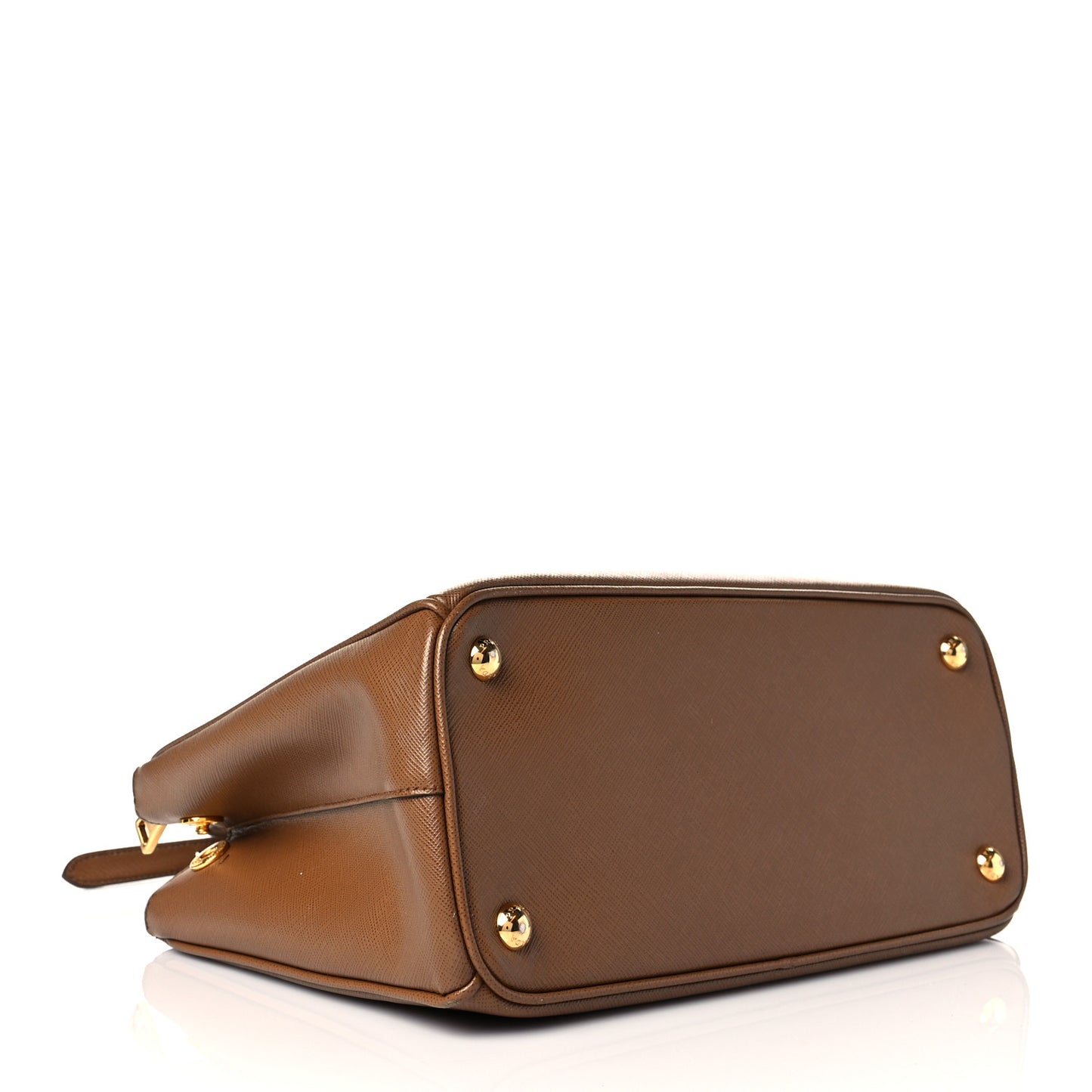 Saffiano Small Galleria Double Zip Tote Caramel
