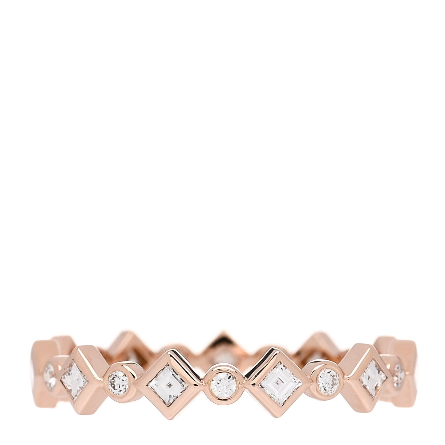 18K Rose Gold Diamond Jazz Band Ring 53 6.5