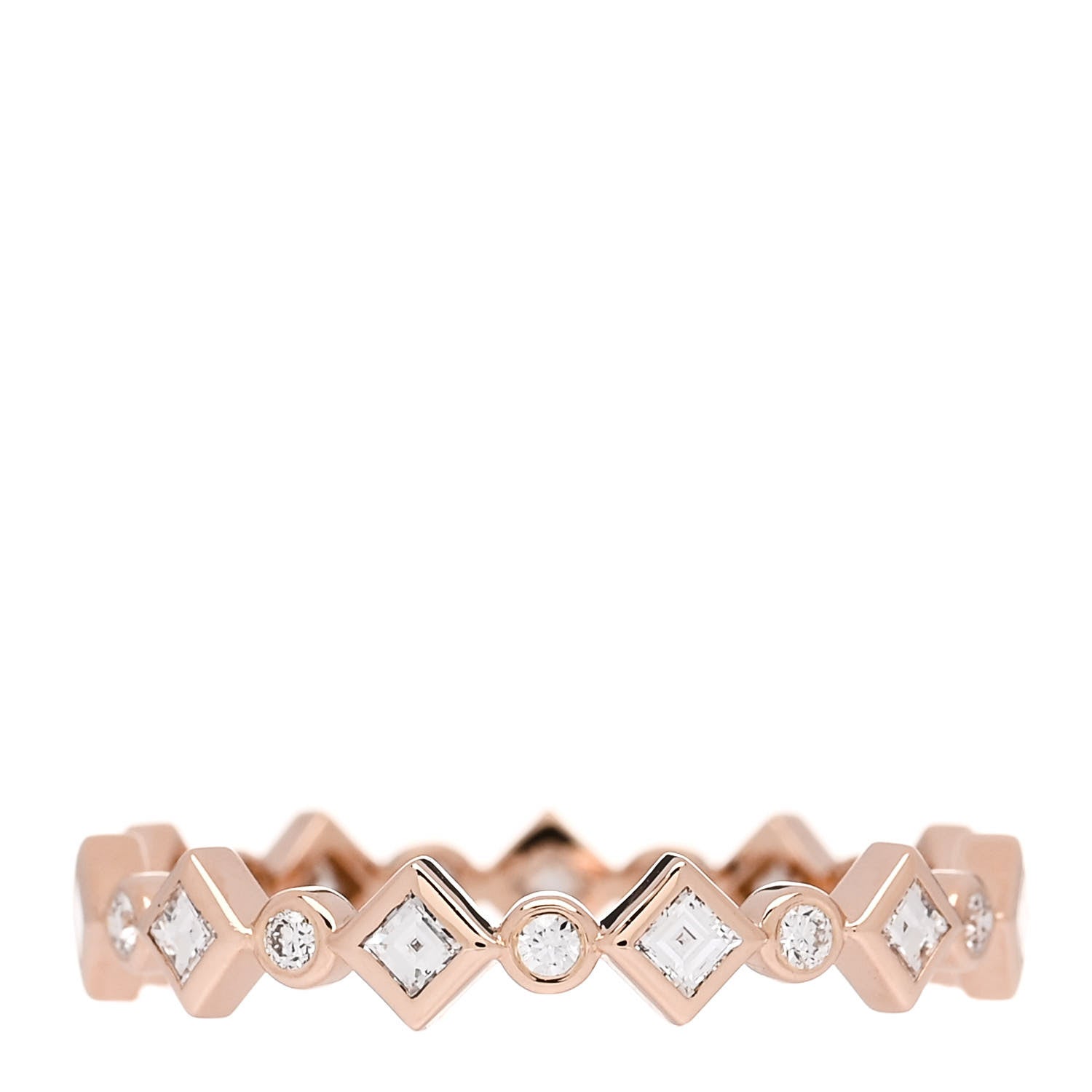 Tiffany 18K Rose Gold Diamond Jazz Band Ring 53 6.5 3 of 5