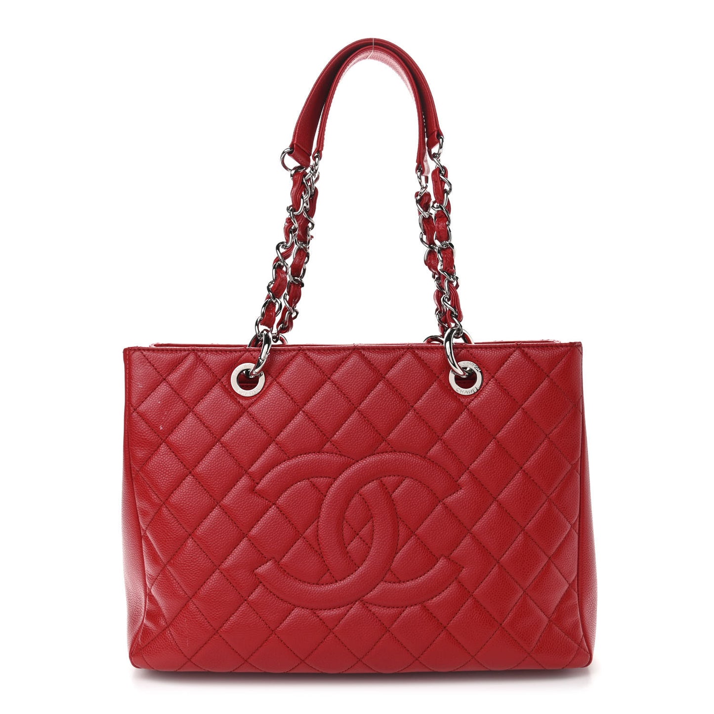 Caviar Quilted Grand Shopping Tote GST Red