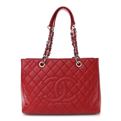 Chanel Caviar Quilted Grand Shopping Tote GST Red 1 of 11