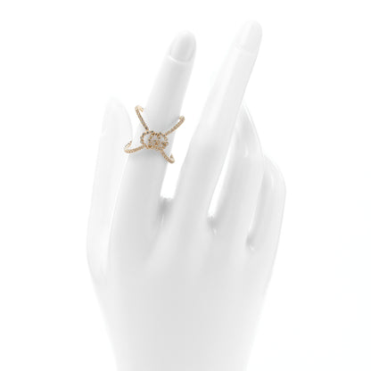 Gucci 18K Yellow Gold Diamond Running G Cross Pave Ring 52 6 2 of 5
