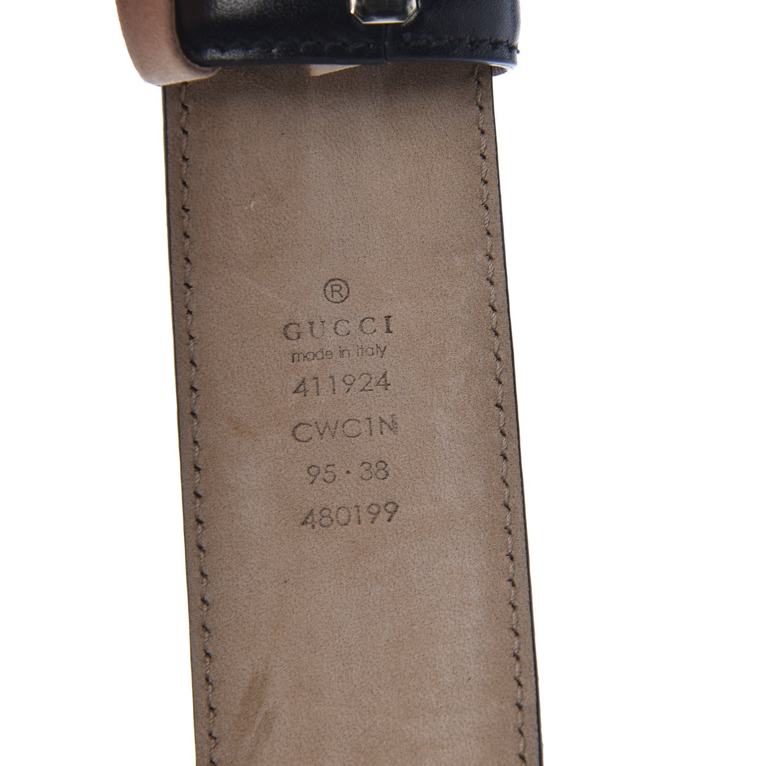 Gucci Guccissima Signature Interlocking G 40mm Belt 95 38 Black 6 of 6