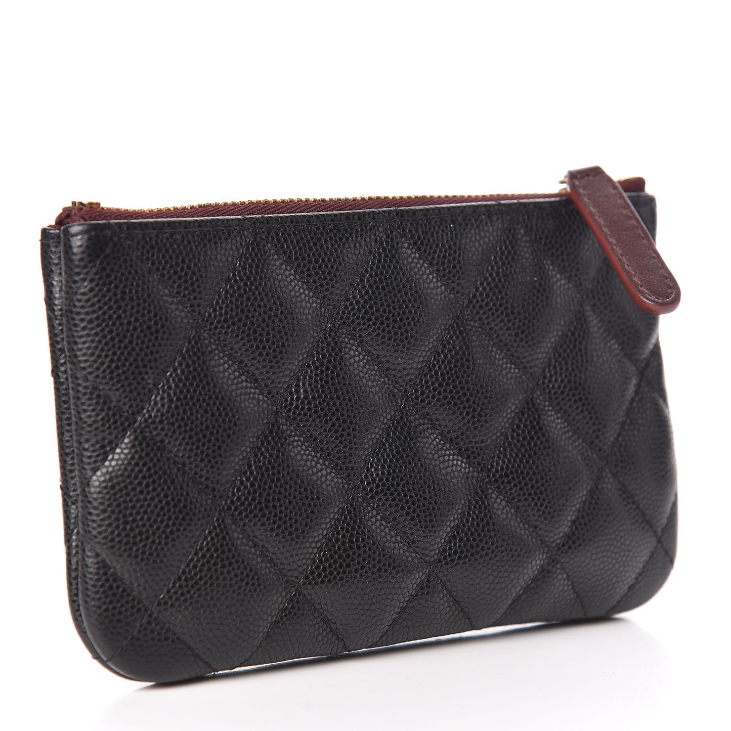 Caviar Quilted Small Cosmetic Case Black