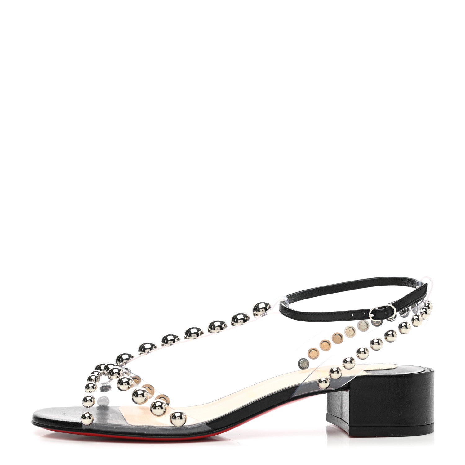 Christian Louboutin Patent PVC Faridaravie 25 Sandals 38.5 Black 1 of 8