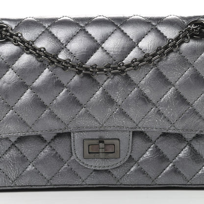 Chanel Metallic Aged Calfskin Quilted 2.55 Reissue 225 Flap Charcoal 8 of 13